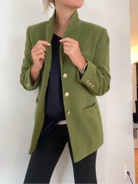 Steilmann Germany Olive Green Tailored Blazer Jacket – Luxe Minimalist